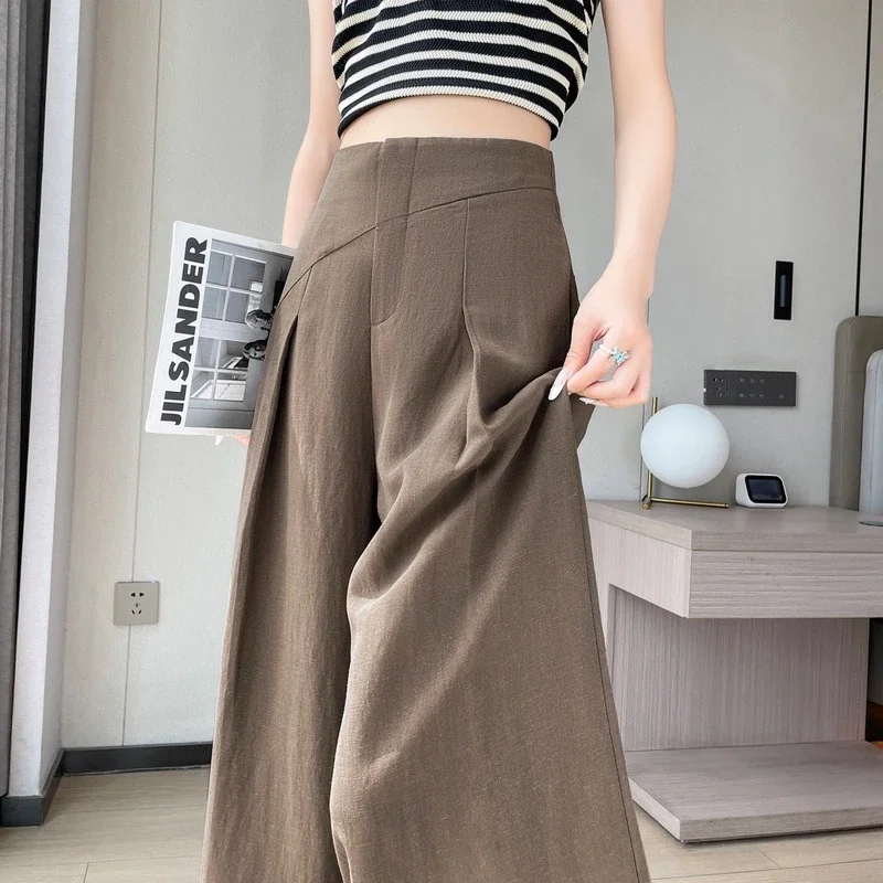 2025 Summer Women's Lenzing Tencel Linen Wide-leg Pants