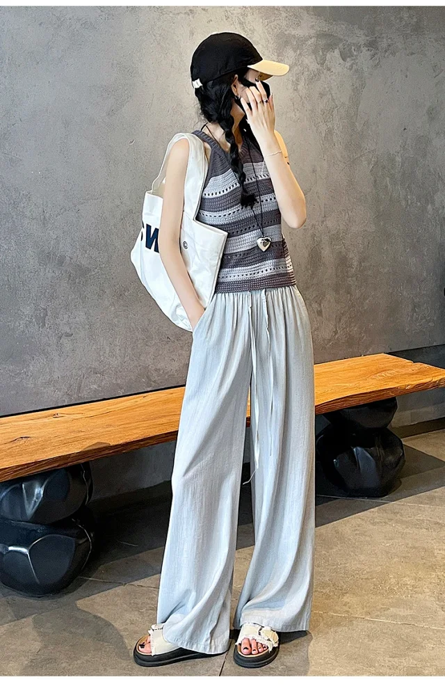 Linen Yamamoto Wide-leg Pants Detail