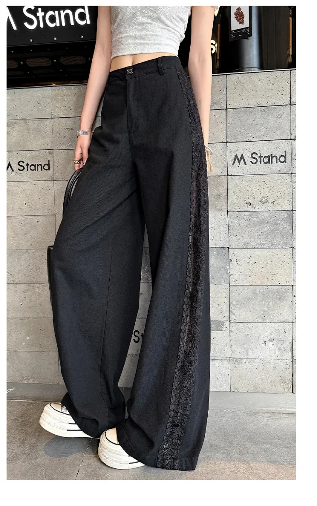 ASOFFICIAL Blogger Recommends Korean Style High-waisted Wide-leg Pants Detail