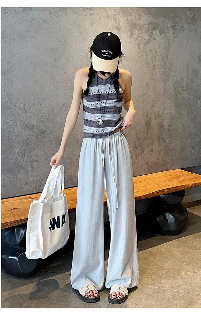 Linen Yamamoto Wide-leg Pants Detail