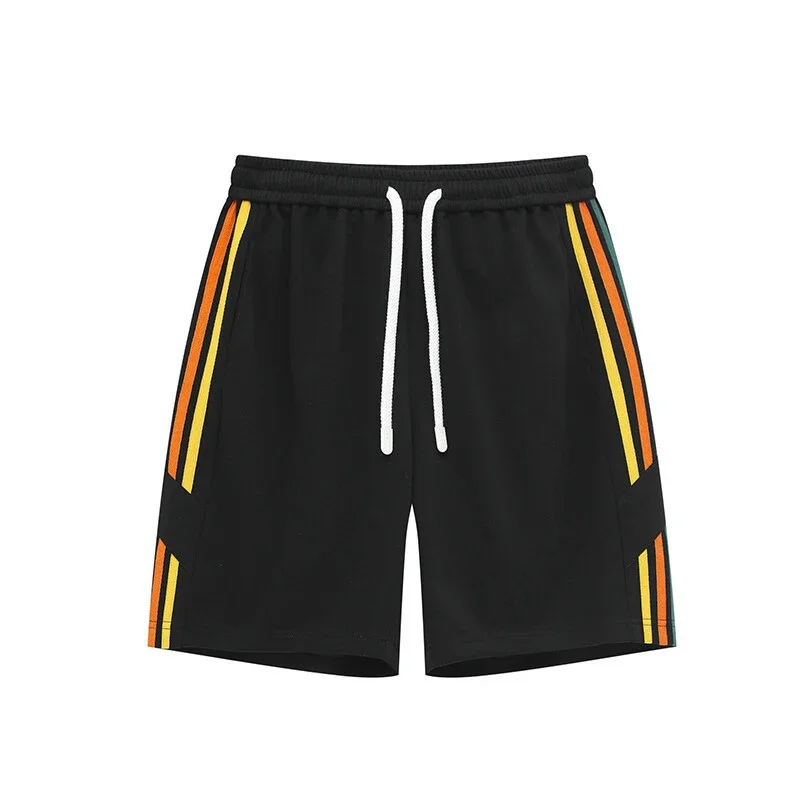 Men's Summer Basketball Shorts with Rainbow Ribbon Stripe