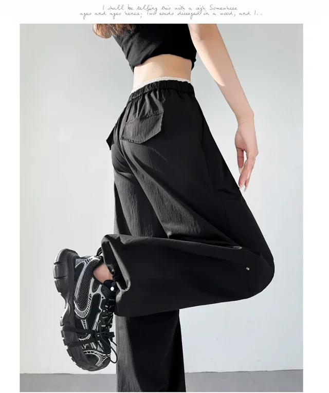 Colorful Dopamine Summer Cargo Pants for Women Detail