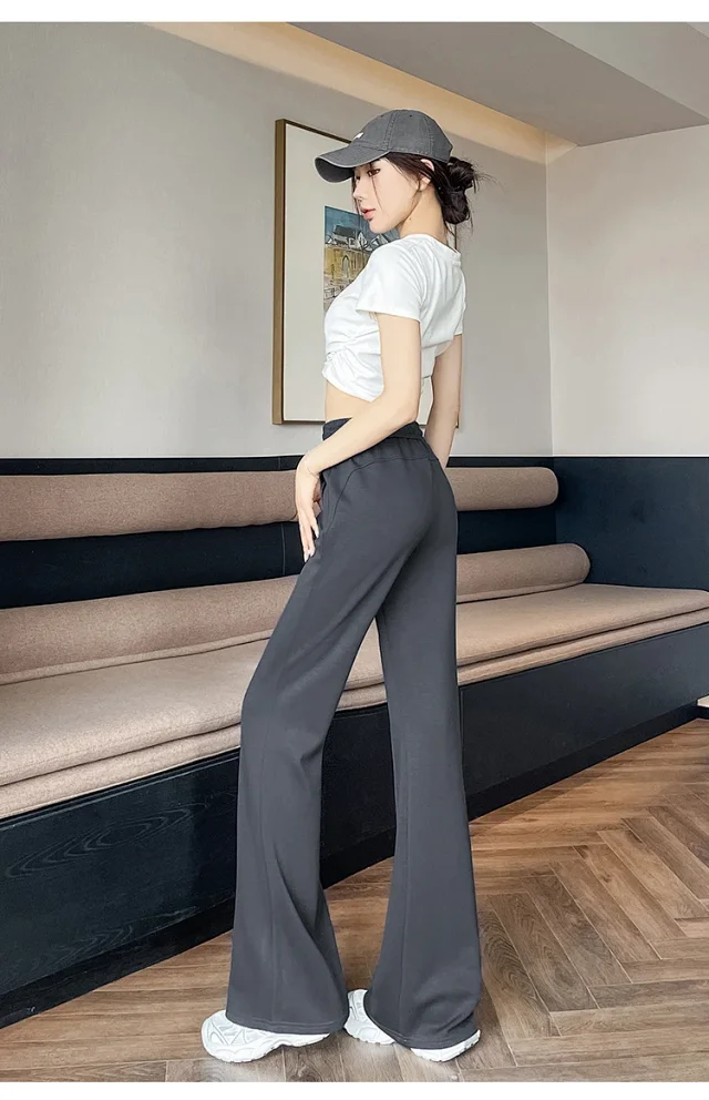 2025 Summer Ice Silk Flared Yoga Pants for Women Detail