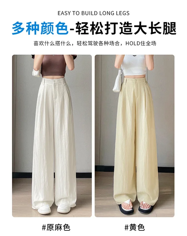 Linen Wide-Leg Pants for Women Detail