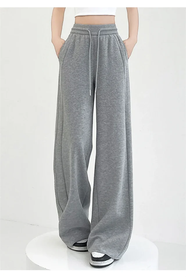 Women's Ice Silk Wide-Leg Trousers for Summer Detail