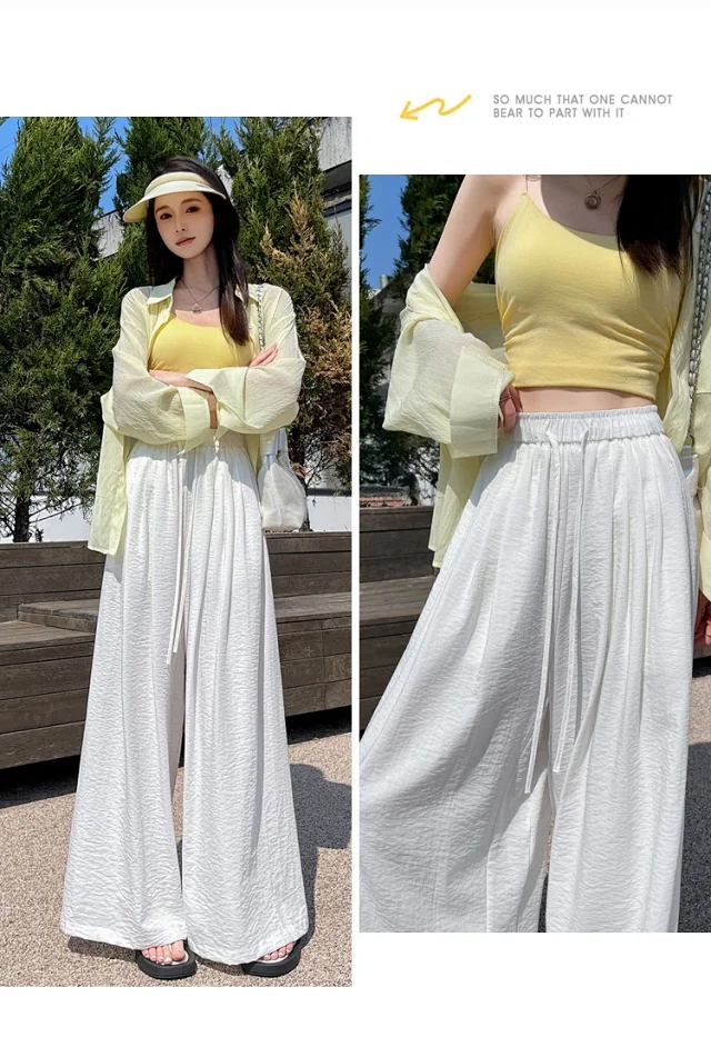 2025 Summer Ice Silk Yamamoto Pants for Women Detail