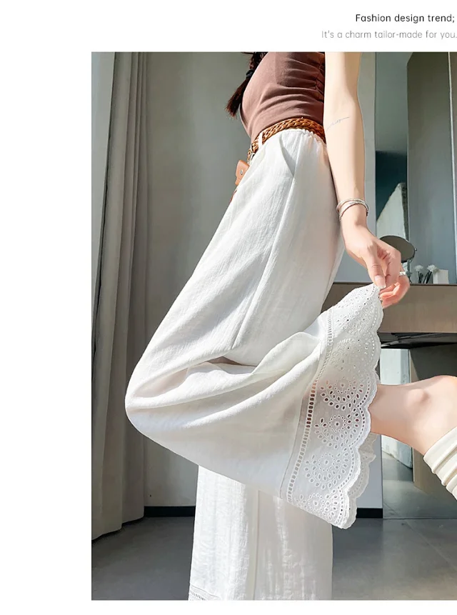 2025 Summer Linen Cropped Trousers Detail