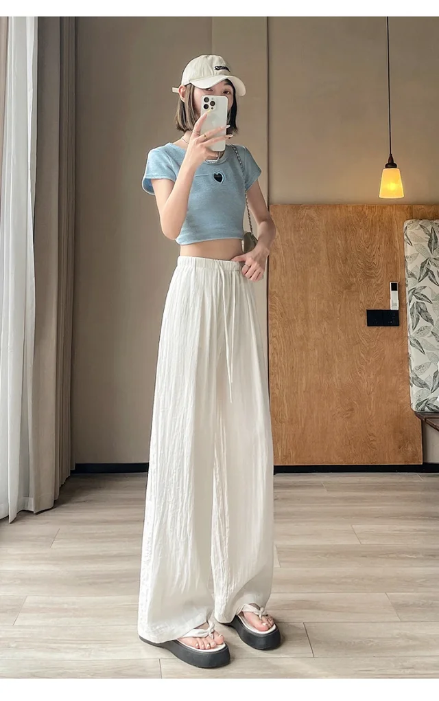 Women's Linen Wide-leg Pants Detail