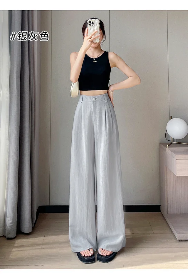 Linen Wide-Leg Pants for Women Detail