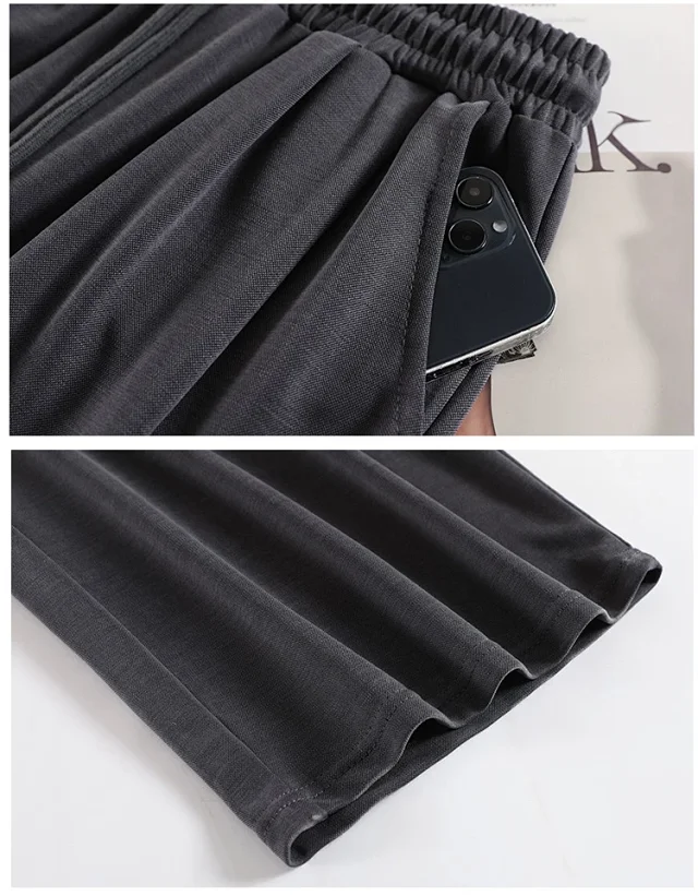 Women's Cupro Wide - Leg Pants 2025 Summer New Detail
