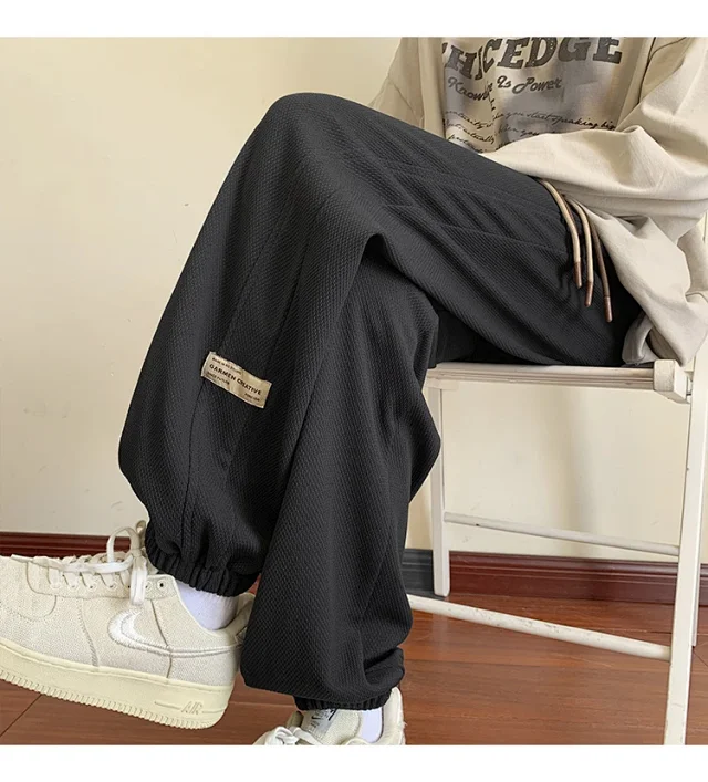 Men's Spring Autumn Waffle Casual Pants Detail