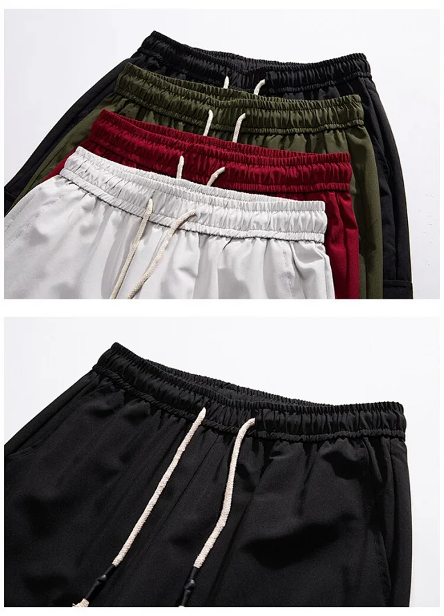 Wine Red Quick - Dry Ice Silk Men's Summer Casual Pants Detail