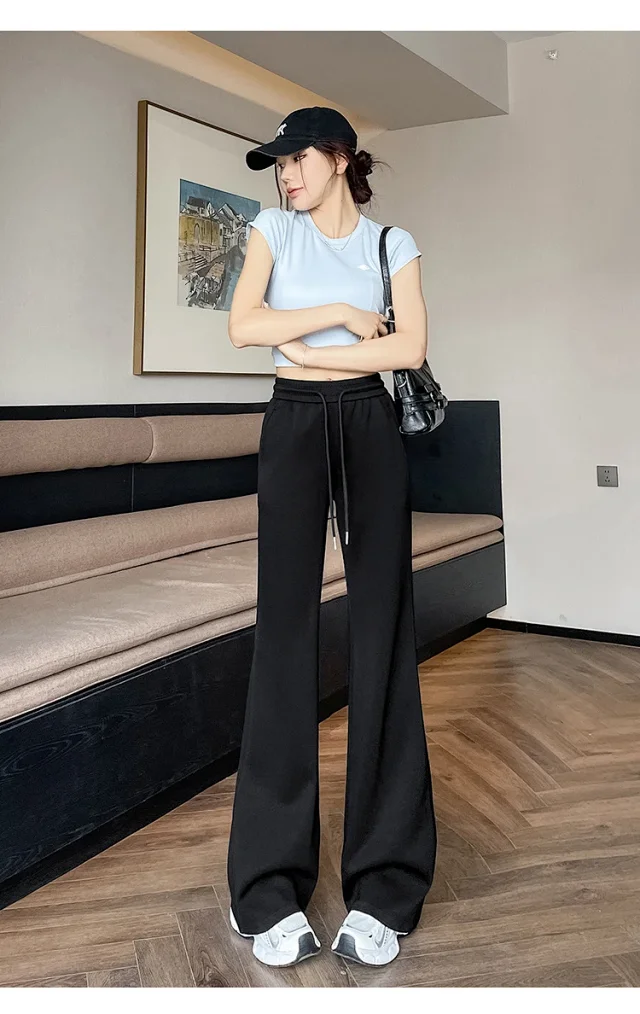 2025 Summer Ice Silk Flared Yoga Pants for Women Detail