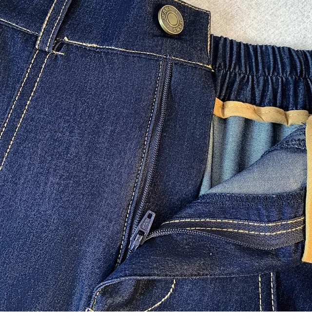 2025 Summer Women's Denim A-line Midi Skirt Detail