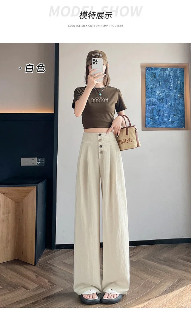 Linen Wide-Leg Pants 2025 Detail