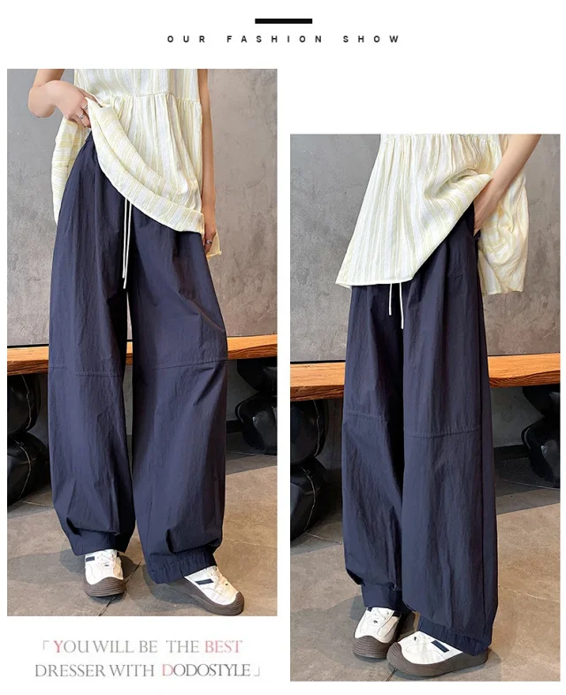 Summer Japanese Style Ice Silk Balloon Pants Detail