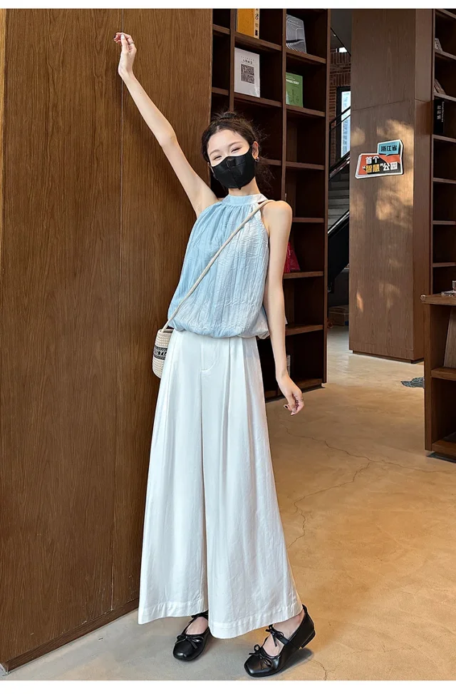 2025 Summer Tencel Wide - leg Pants for Women Detail