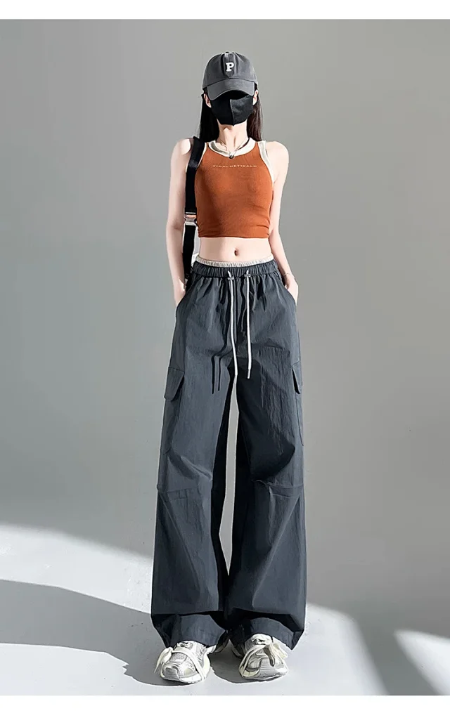 Women's 2025 Summer Thin High-waist Cargo Pants Detail