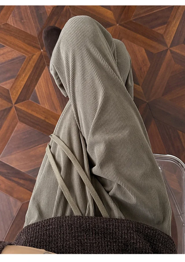 Khaki Wide-Leg Sport Pants Detail