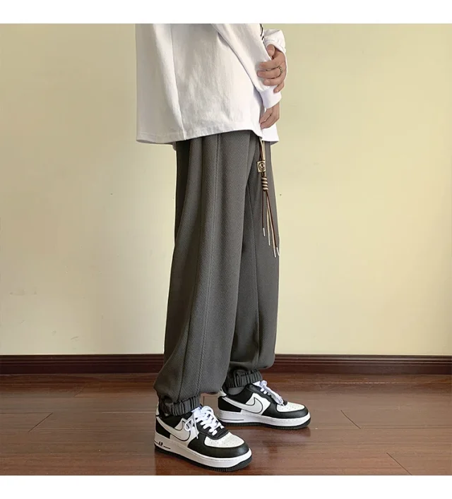 Men's Spring Autumn Waffle Casual Pants Detail