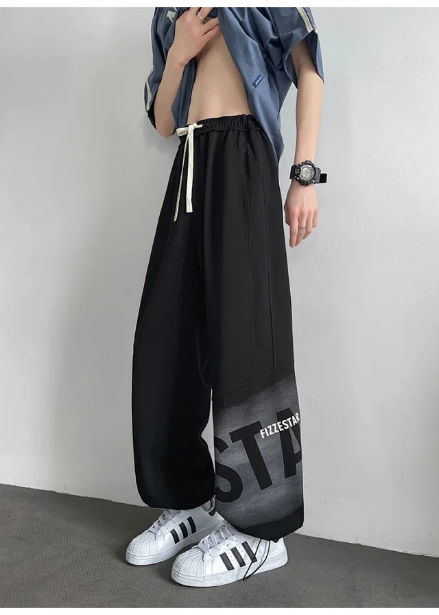 Men's Loose Straight Sweatpants Detail