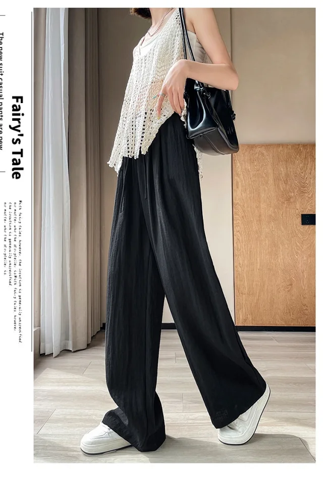 Women's Linen Wide-leg Pants Detail