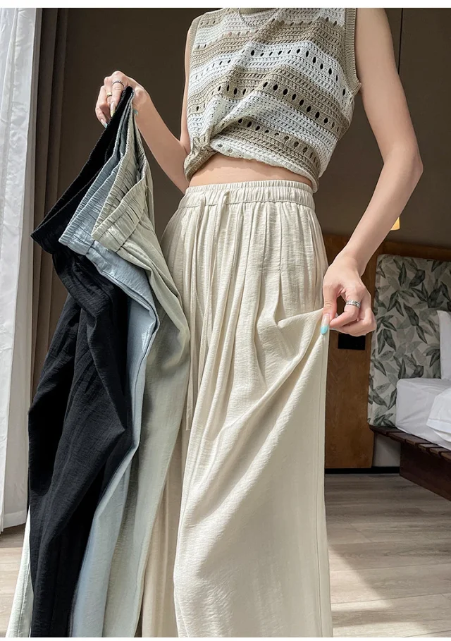 Women's Summer Ice Silk WideLeg Pants Detail
