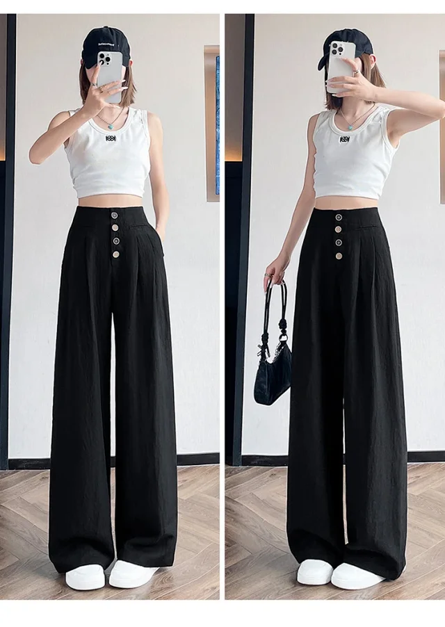 Linen Wide-Leg Pants 2025 Detail