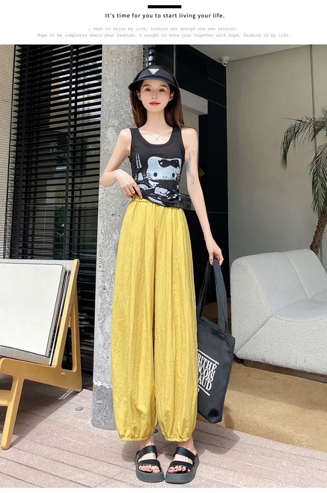 Women's Ice Silk Sports Pants 2025 Summer Detail