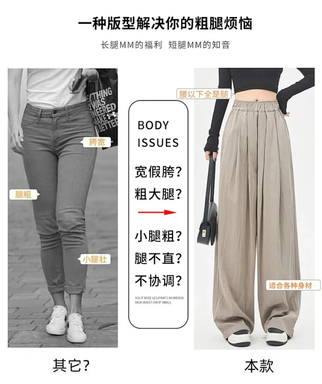 2025 Summer Textured Washed Cotton Wide-Leg Pants Detail