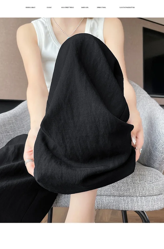 Linen Wide-Leg Pants 2025 Detail