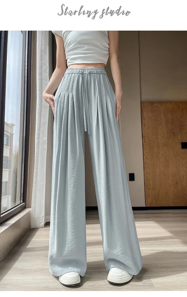 Women's Summer Ice Silk WideLeg Pants Detail