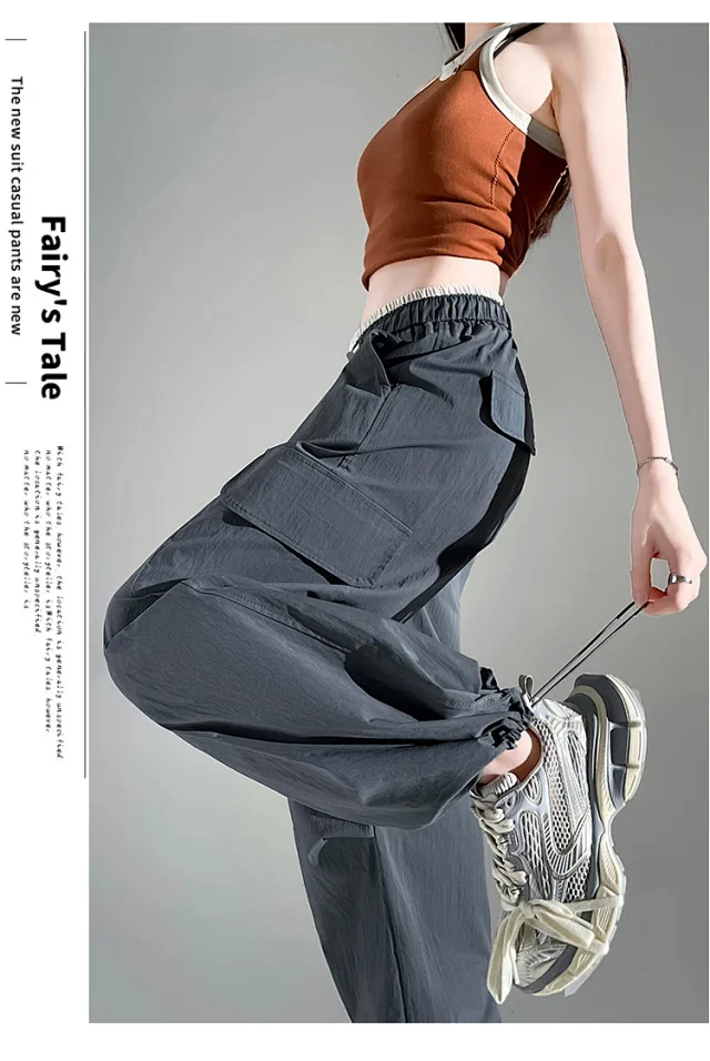 Women's 2025 Summer Thin High-waist Cargo Pants Detail