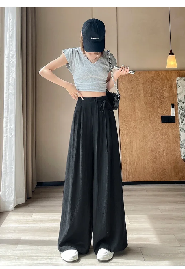 Women's Summer Linen Wide-leg Pants Detail
