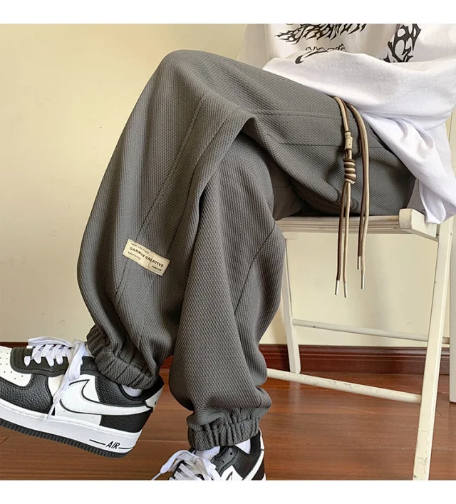 Men's Spring Autumn Waffle Casual Pants Detail