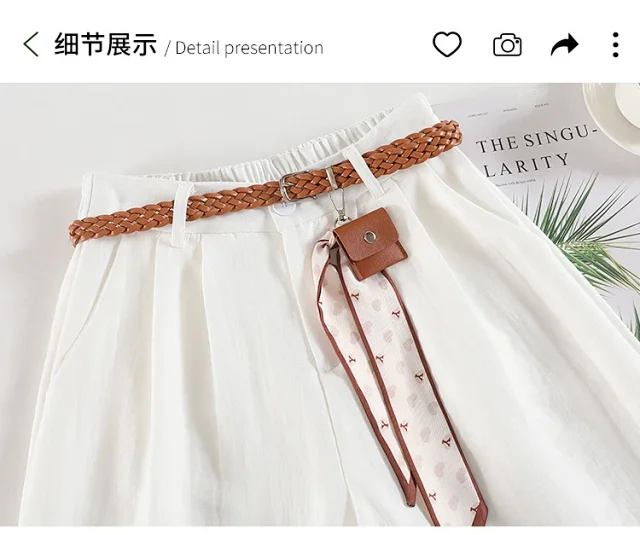 2025 Summer Linen Cropped Trousers Detail