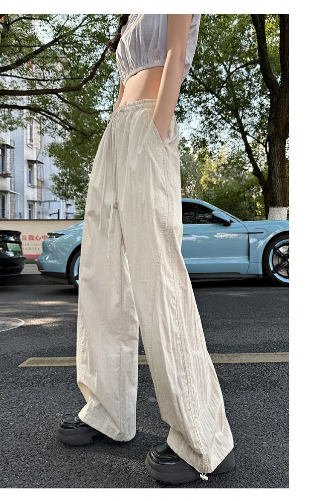Women's Summer New Puff Straight Pants Detail