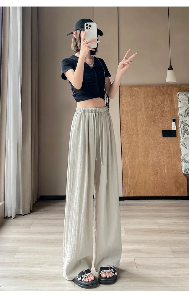 Women's Linen Wide-leg Pants Detail
