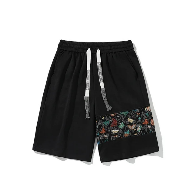Men's Chinese Style Embroidery Sports Shorts Detail