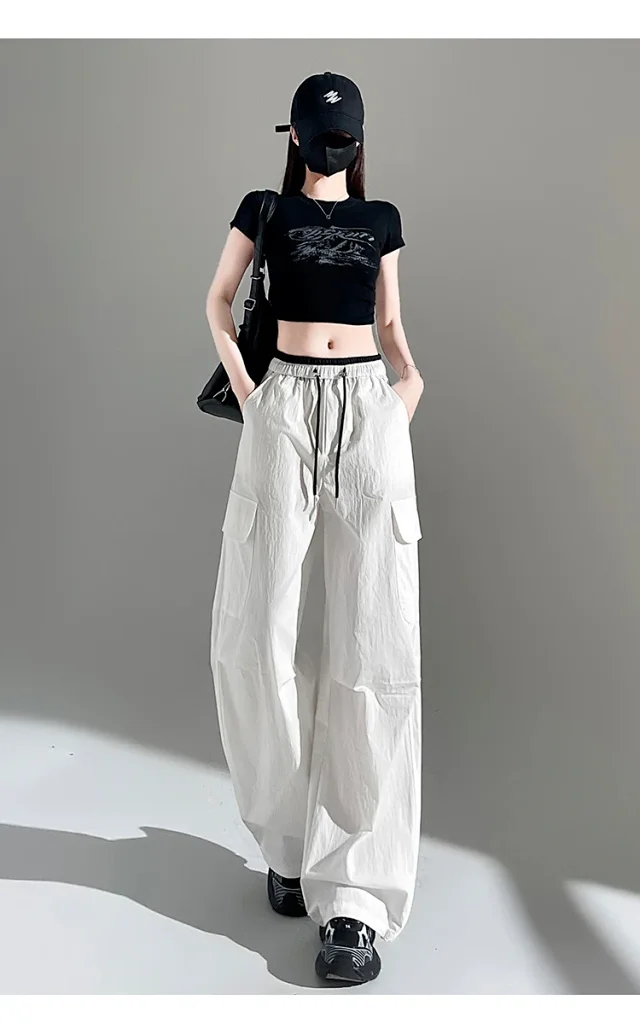 Women's 2025 Summer Thin High-waist Cargo Pants Detail