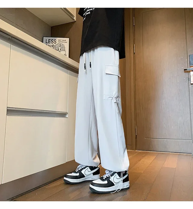 Maroon Quick - Dry Ice Silk Men's Summer Cargo Pants Detail