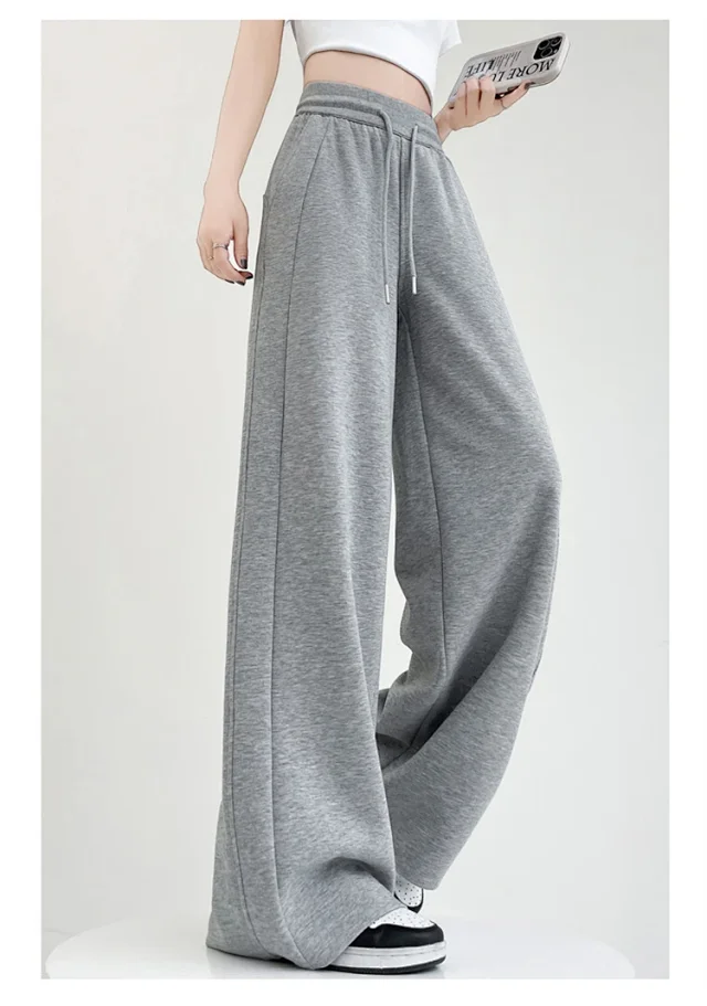 Women's Ice Silk Wide-Leg Trousers for Summer Detail