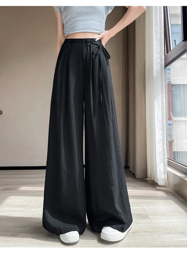 Women's Summer Linen Wide-leg Pants Detail
