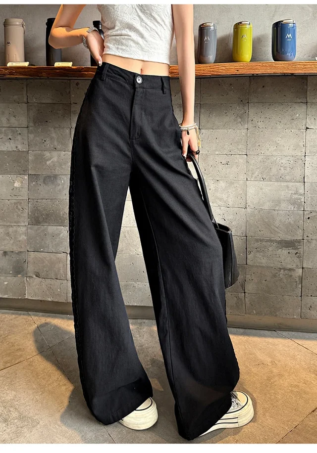 ASOFFICIAL Blogger Recommends Korean Style High-waisted Wide-leg Pants Detail