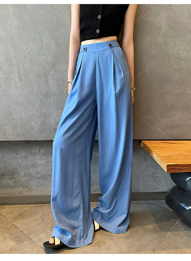 Summer Thin Tencel White Pants Detail