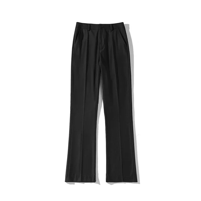 Trendy Brand Fleece Solid High - End Straight Trousers