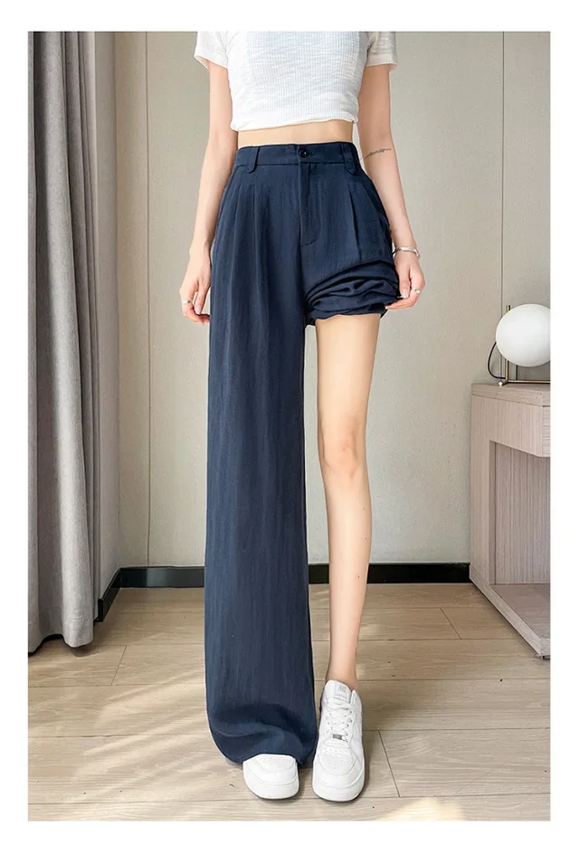 Linen Wide-Leg Pants for Women Detail