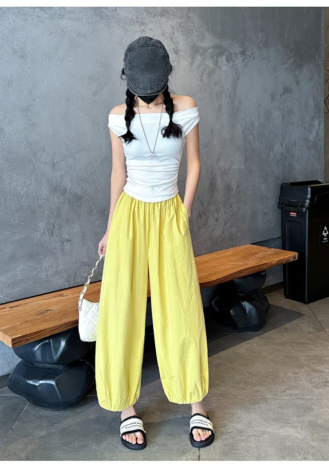 Korean Style Summer Balloon Pants for Women Detail