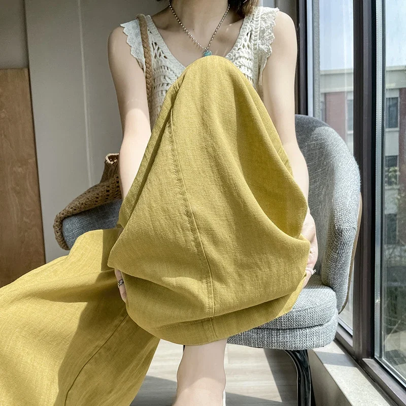 Tencel Linen Capris for Women