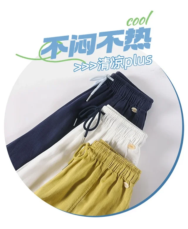 Tencel Linen Capris for Women Detail